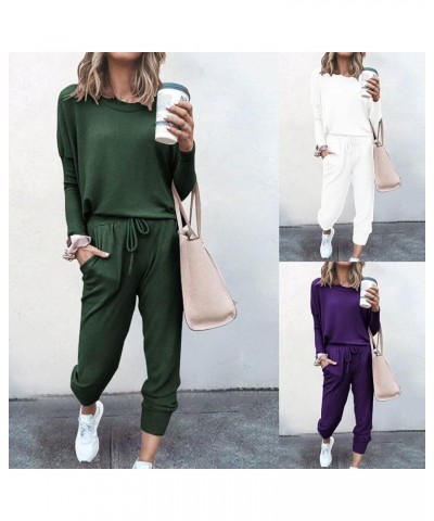 2 Piece Sweatsuits for Women Fall Clothes Leisure Long Sleeve Tops Sweatpants Lounge Travel Outfits Jogger Sets Track Suits A...