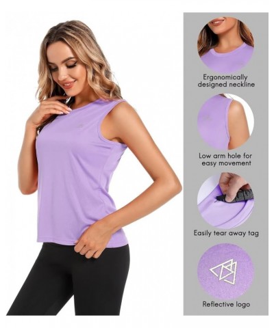 Women's Athletic Tanks Tops-Dry Fit Sleeveless UPF 50+ Sun Protection Muscle Shirts for Workout Running Hiking Purple $10.99 ...