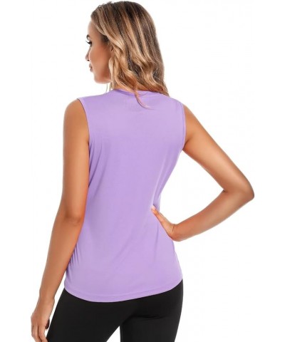 Women's Athletic Tanks Tops-Dry Fit Sleeveless UPF 50+ Sun Protection Muscle Shirts for Workout Running Hiking Purple $10.99 ...