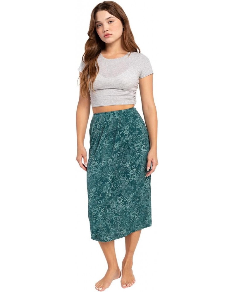 Womens Corrine Skirt Midi Skirt, Deep Teal, S $24.59 Skirts