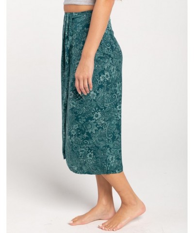 Womens Corrine Skirt Midi Skirt, Deep Teal, S $24.59 Skirts