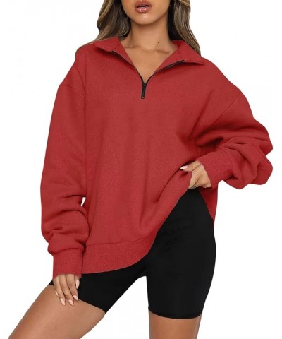 Fall Sweatshirts for Women 2023 Loose fit Hoodies Y2K Casual Drawstring Pullover Tops Long Sleeve with Pockets C-red $10.99 H...