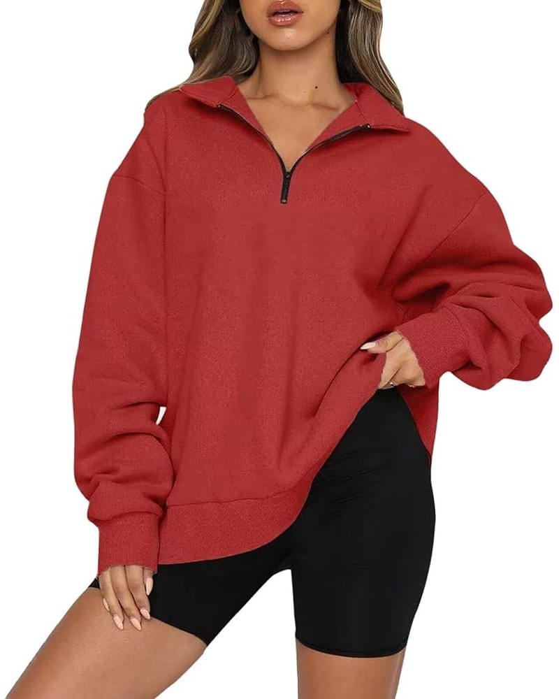 Fall Sweatshirts for Women 2023 Loose fit Hoodies Y2K Casual Drawstring Pullover Tops Long Sleeve with Pockets C-red $10.99 H...