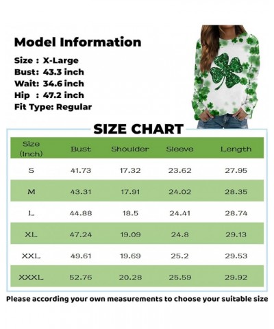 St Patrick'S Day Sweatshirt Shamrock Shirt for Women Crew Neck Long Sleeve Shirt Casual Clover Loose Sweatshirt 04-beige $12....