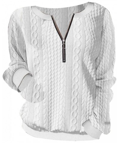 Pullover Sweatshirt for Womens,Womens Oversized Half Zip Pullover Long Sleeve Sweatshirt Quarter Zip Trendy Hoodie A-white $1...