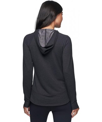 Active Women's Fashion Yoga Lightweight Long Sleeve Pullover Hoodie Top Heathered Black $19.41 Activewear