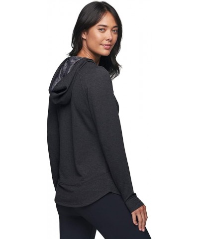 Active Women's Fashion Yoga Lightweight Long Sleeve Pullover Hoodie Top Heathered Black $19.41 Activewear