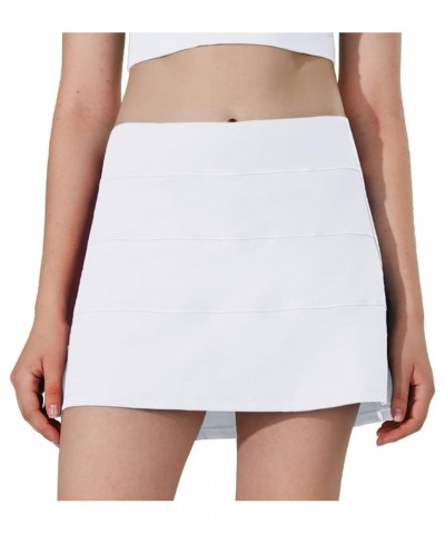 Athletic Tennis Golf Skorts Skirts for Women with Pocket Workout Running Sports Pleated Skirts Casual White-long $22.22 Skirts