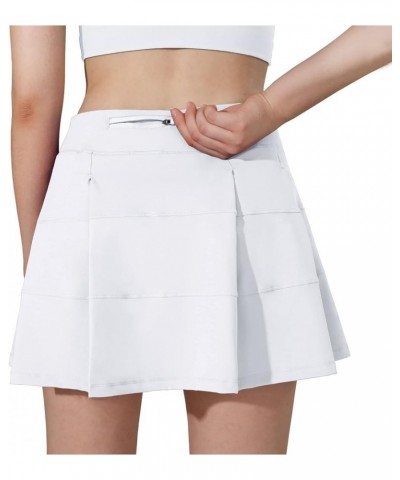 Athletic Tennis Golf Skorts Skirts for Women with Pocket Workout Running Sports Pleated Skirts Casual White-long $22.22 Skirts