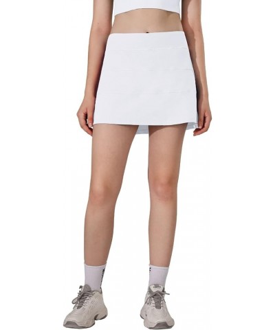 Athletic Tennis Golf Skorts Skirts for Women with Pocket Workout Running Sports Pleated Skirts Casual White-long $22.22 Skirts