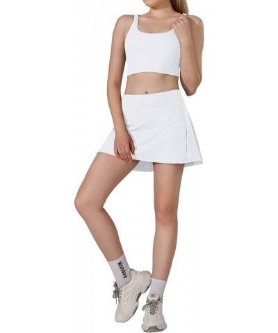 Athletic Tennis Golf Skorts Skirts for Women with Pocket Workout Running Sports Pleated Skirts Casual White-long $22.22 Skirts