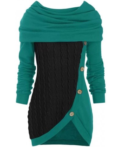 Sweaters for Women Trendy Elegant Casual Long Sleeve Shirts Tunic Pullover Asymmetric Knit Plus Size Tops Blouses A Green $11...