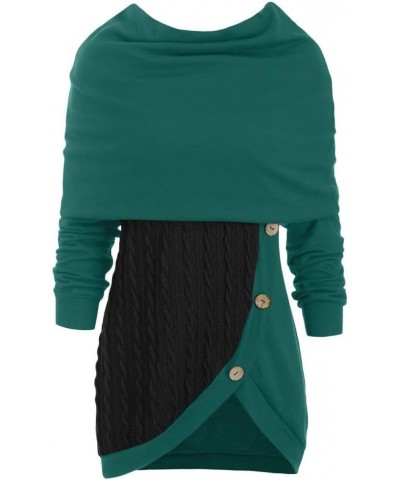 Sweaters for Women Trendy Elegant Casual Long Sleeve Shirts Tunic Pullover Asymmetric Knit Plus Size Tops Blouses A Green $11...