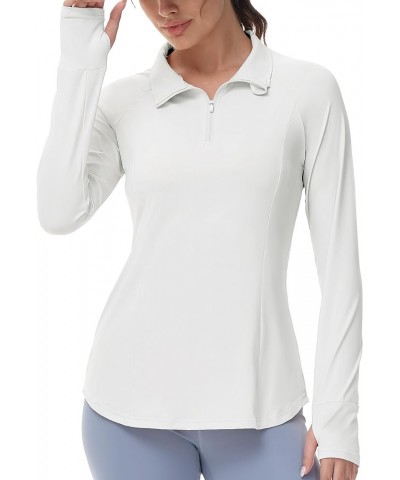 Womens UPF 50+ UV Sun Shirts Long Sleeve Workout Polo Shirt Outdoor Tops Quick Dry Lightweight for Golf Tennis White $16.80 S...