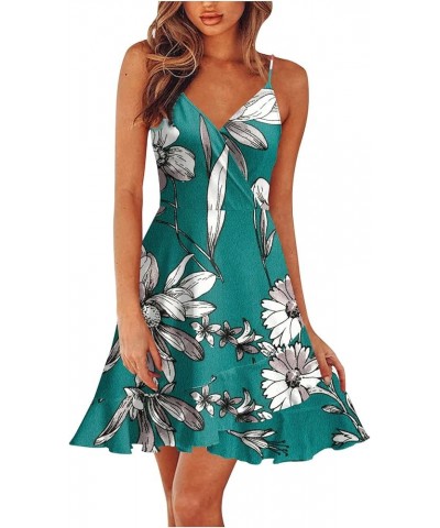 Women's Sexy Summer Dresses Dress Beach Knee Length Dress Adjustable Sling Dress Trendy Dresses 2023 D-green $11.16 Dresses