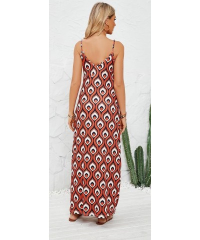 Women's Summer Maxi Dress Casual V-Neck Sleeveless Bohemian Spaghetti Strap Floral Long Maxi Dress with Pockets Multicolor Or...