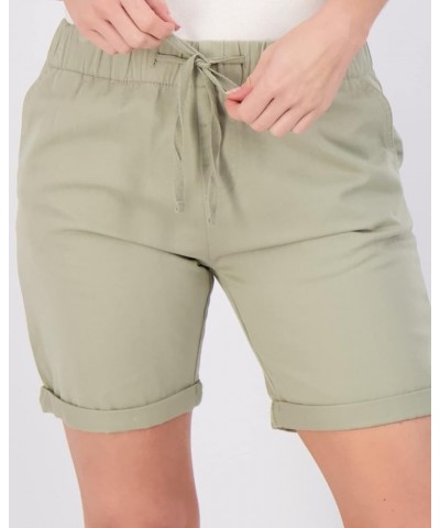 3-Pack: Women's Bermuda 7" Denim Shorts - Casual Khaki Long Chino Shorts Drawstring (Available in Plus Size) Standard Set 3 $...