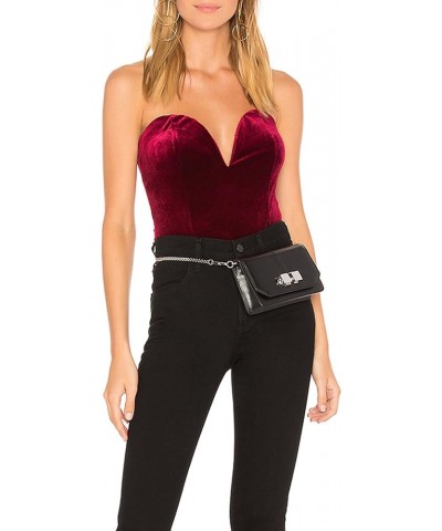 May&Maya Women's Strapless Plunge Neck Bodysuit Velvet Garnet $12.18 Lingerie