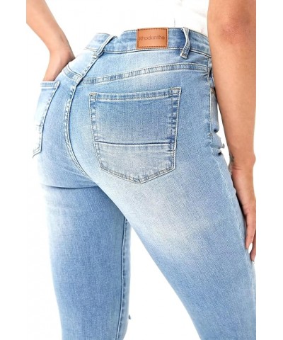 Women's Ripped Boyfriend Jeans Stretch Skinny Jean Trendy Distressed Straight Leg Jeans with Holes R2002 $21.00 Jeans