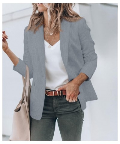 Womens Casual Blazers Open Front Long Sleeve Work Office Jackets Blazer Dark Grey $34.01 Blazers