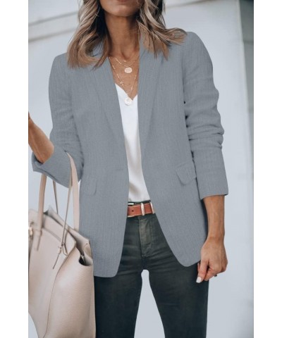 Womens Casual Blazers Open Front Long Sleeve Work Office Jackets Blazer Dark Grey $34.01 Blazers