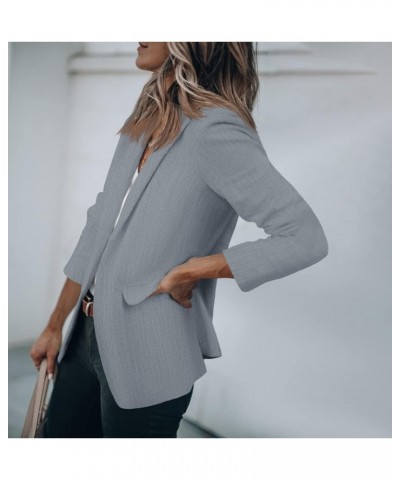 Womens Casual Blazers Open Front Long Sleeve Work Office Jackets Blazer Dark Grey $34.01 Blazers