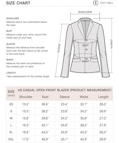 Womens Casual Blazers Open Front Long Sleeve Work Office Jackets Blazer Dark Grey $34.01 Blazers