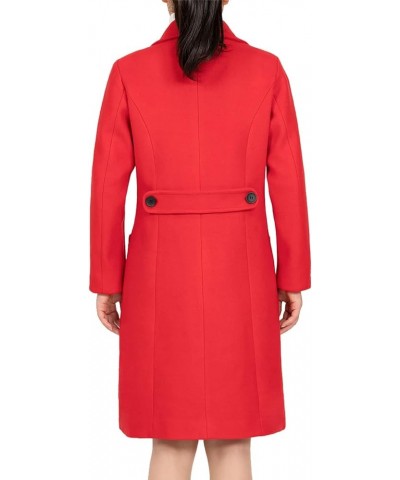 women's Notch Lapel Double Breasted Wool Blend Peacoat Mid-Long Fall Winter Essential Trench Coat Red $28.04 Jackets