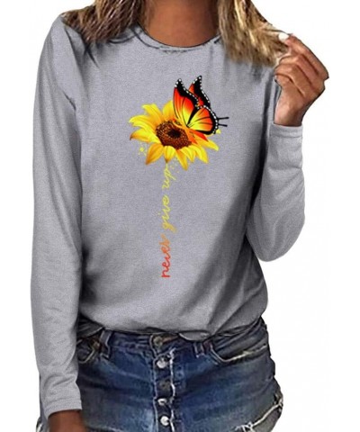 Sunflower Graphic Summer T Shirt Plus Size Loose Blouse Tops Girl Short Sleeve Cute Casual Tees Ls-grey $10.07 Blouses