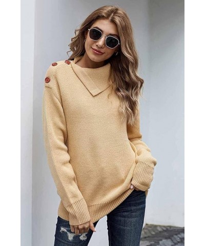 Womens Sweater Pullover Casual Long Sleeve Crewneck Color Block Pullover Knit Sweater for Women Pure Apricot $18.45 Sweaters