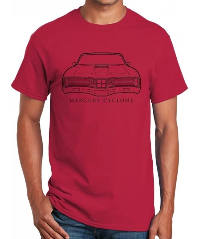 1970 1971 Mercury Cyclone Closed Headlight Front End Design Classic Print Tshirt Cherry Red $10.50 T-Shirts