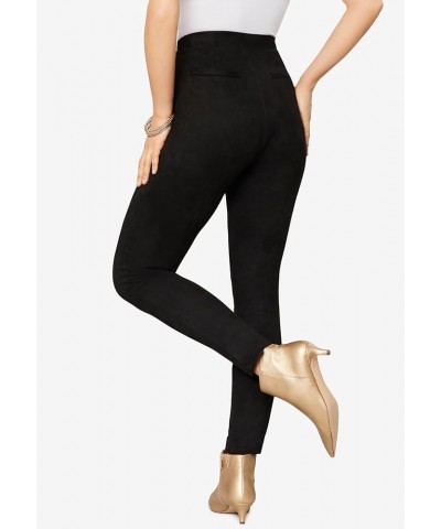 Women's Plus Size Faux Suede Legging Vegan Leather Stretch Pants Black $23.66 Leggings