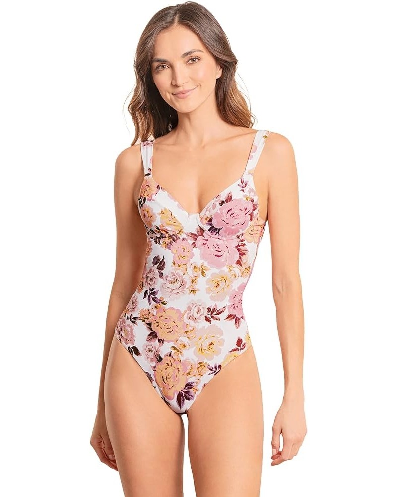 Women's Standard Signature Cut Classic One Piece White $10.02 Swimsuits