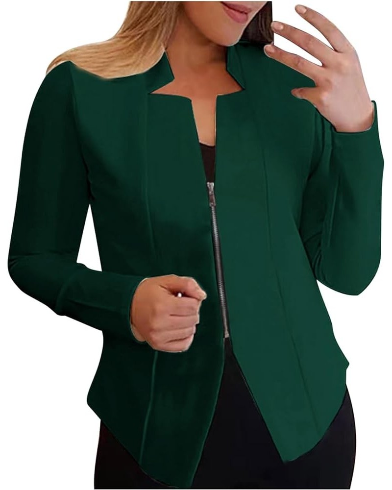 Coats for Women Casual Business Blazer Jackets Open Front Full Zip Outerwear Work Office Long Sleeve Cardigan Tops Coatsgreen...