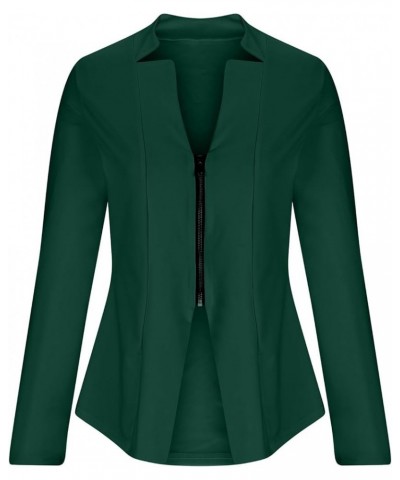 Coats for Women Casual Business Blazer Jackets Open Front Full Zip Outerwear Work Office Long Sleeve Cardigan Tops Coatsgreen...