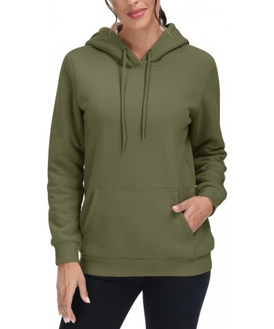 Women's Sherpa Lined Hoodies Warm Fleece Hooded Sweatshirt Casual Thermal Shirts with Pocket for Winter Army Green $24.43 Hoo...