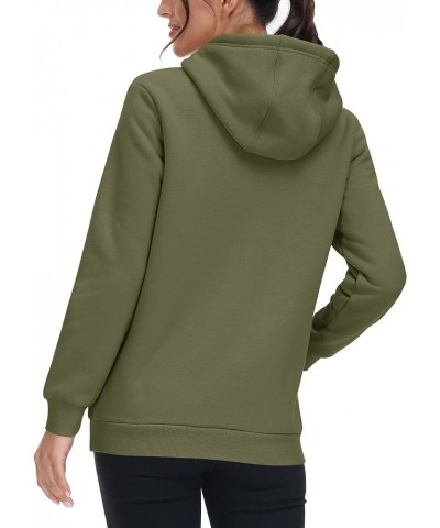 Women's Sherpa Lined Hoodies Warm Fleece Hooded Sweatshirt Casual Thermal Shirts with Pocket for Winter Army Green $24.43 Hoo...