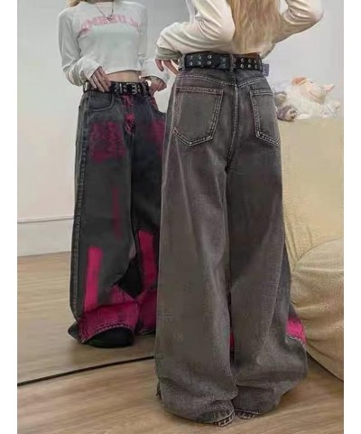 Y2k Jeans Goth Pants Grunge Pants Baggy Jeans Straight Leg Jeans Wide Leg Jeans Oversized Jeans Grey $20.24 Jeans