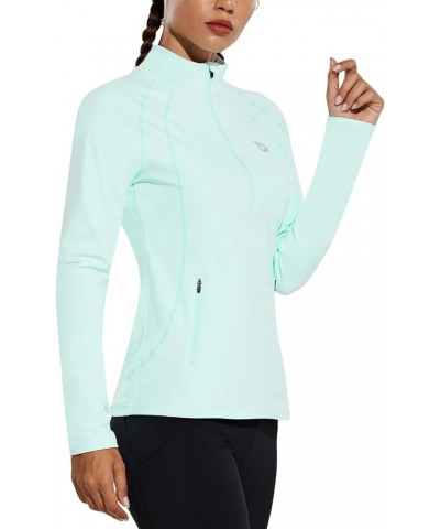 Women's Fleece Running Jacket Half-Zip Cold Weather Gear Thermal Shirts Tops Athletic Pullover Workout Winter Green $20.24 Ja...