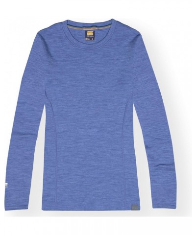 Womens Base Layer 100% Merino Wool Midweight Long Sleeve Thermal Shirt Sky Blue Heather $27.95 Activewear