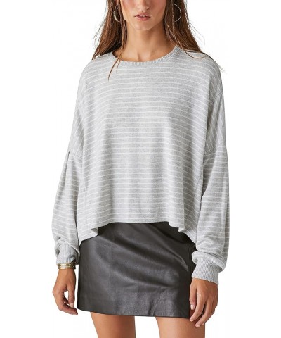 Women's Cloud Jersey Exposed Seam Top Heather Stripe $27.75 T-Shirts