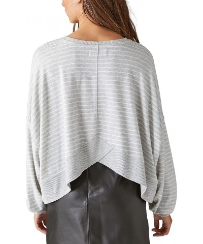 Women's Cloud Jersey Exposed Seam Top Heather Stripe $27.75 T-Shirts