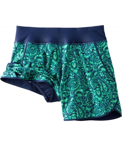 Women's 5" Quick Dry Elastic Waist Board Shorts Swim Cover-up Shorts with Panty Navy/Emerald Decor Paisley $22.98 Swimsuits