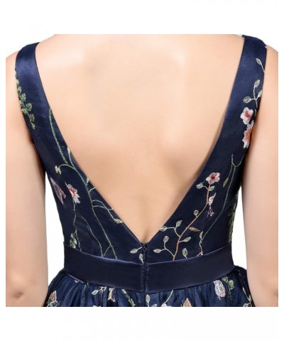 YSMei Women's Backless Long 3D Flower Prom Party Gown High Low-black $28.20 Dresses