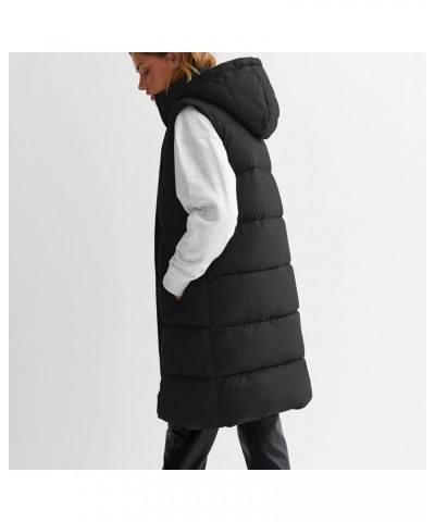 Womens Vests Reversible Fleece Sleeveless Jacket Zip Up Hoodie Warm and Windproof Long Winter Coat Outerwear 03-black $22.88 ...