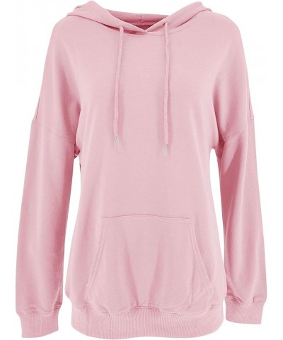 Women's Long Sleeve Fashion Pocket Hoodies Casual Pullover Tops Pink $18.47 Hoodies & Sweatshirts