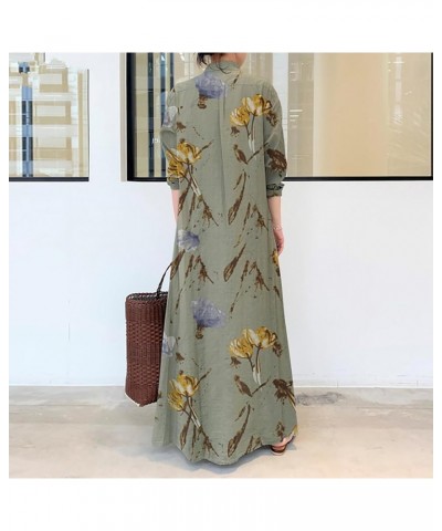 Womens Casual Loose Shirt Dress Oversized Baggy Button Down Long Sleeve Maxi Dresses with Pockets Red-1 $12.03 Dresses