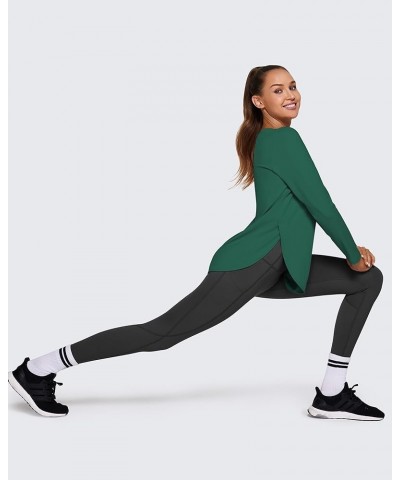 Long Sleeve Workout Tops for Women Loose Fit Athletic Running Yoga Shirts Spring Daily T-Shirts Green $13.50 Activewear