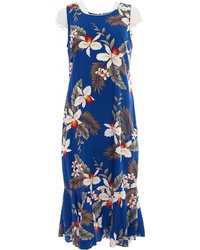 Hawaiian Orchid Navy Rayon Midi Hawaiian Dress Navy $44.29 Dresses