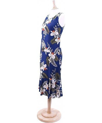 Hawaiian Orchid Navy Rayon Midi Hawaiian Dress Navy $44.29 Dresses